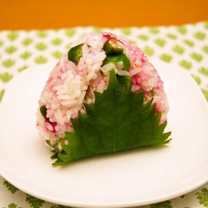 夏が恋しくなる…梅オクラの大葉巻きおにぎり